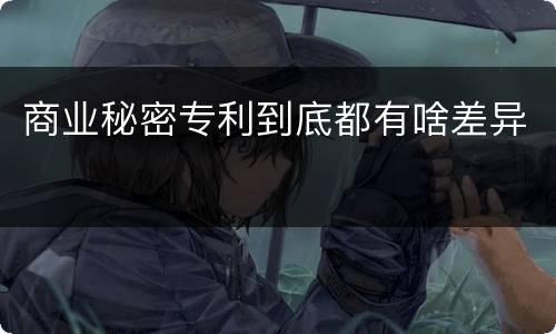 商业秘密专利到底都有啥差异