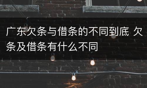 广东欠条与借条的不同到底 欠条及借条有什么不同