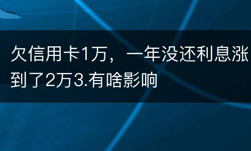 欠信用卡1万，一年没还利息涨到了2万3.有啥影响