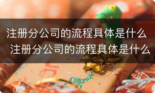 注册分公司的流程具体是什么 注册分公司的流程具体是什么意思