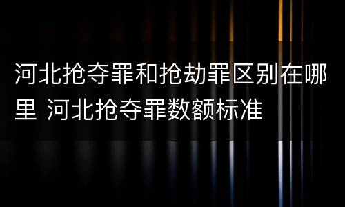 河北抢夺罪和抢劫罪区别在哪里 河北抢夺罪数额标准