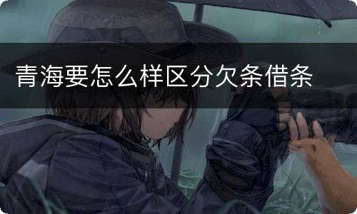 青海要怎么样区分欠条借条