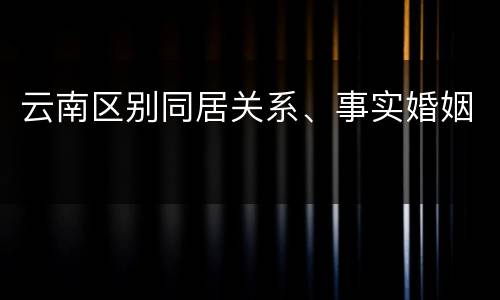 云南区别同居关系、事实婚姻