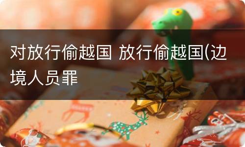 对放行偷越国 放行偷越国(边境人员罪