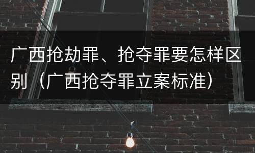 广西抢劫罪、抢夺罪要怎样区别（广西抢夺罪立案标准）