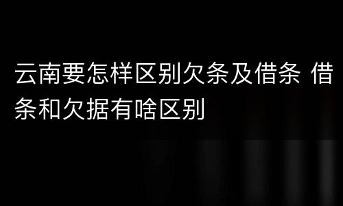 云南要怎样区别欠条及借条 借条和欠据有啥区别
