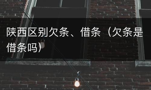 陕西区别欠条、借条（欠条是借条吗）