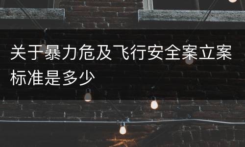 关于暴力危及飞行安全案立案标准是多少