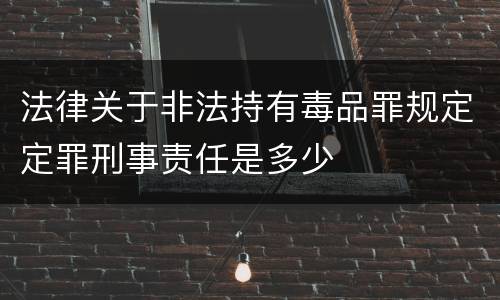 法律关于非法持有毒品罪规定定罪刑事责任是多少