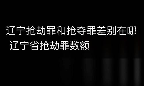 辽宁抢劫罪和抢夺罪差别在哪 辽宁省抢劫罪数额