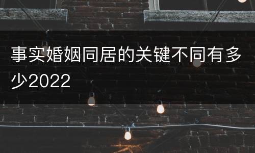 事实婚姻同居的关键不同有多少2022