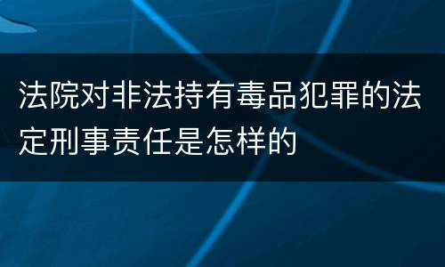 法院对非法持有毒品犯罪的法定刑事责任是怎样的