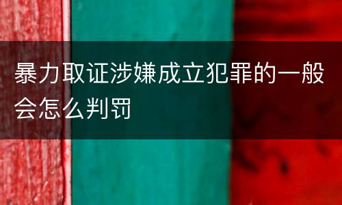 暴力取证涉嫌成立犯罪的一般会怎么判罚