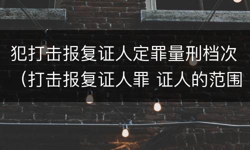 犯打击报复证人定罪量刑档次（打击报复证人罪 证人的范围）
