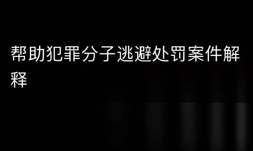 帮助犯罪分子逃避处罚案件解释