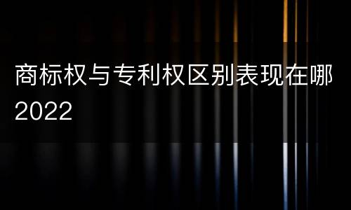 商标权与专利权区别表现在哪2022
