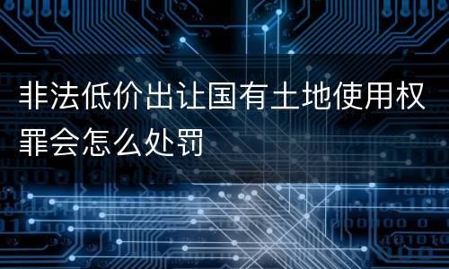 非法低价出让国有土地使用权罪会怎么处罚