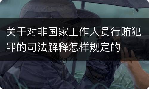 关于对非国家工作人员行贿犯罪的司法解释怎样规定的