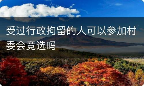 受过行政拘留的人可以参加村委会竞选吗