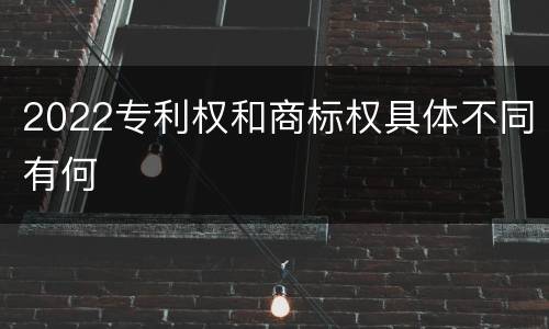 2022专利权和商标权具体不同有何