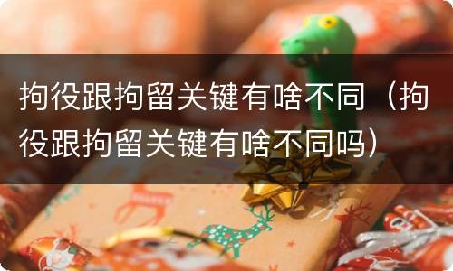 拘役跟拘留关键有啥不同（拘役跟拘留关键有啥不同吗）
