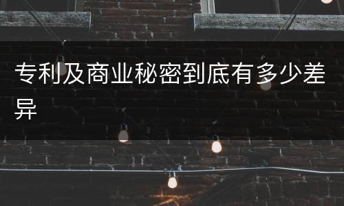 专利及商业秘密到底有多少差异