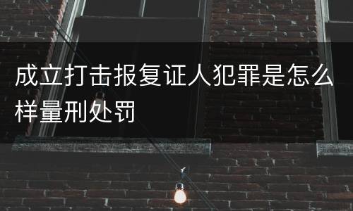 成立打击报复证人犯罪是怎么样量刑处罚