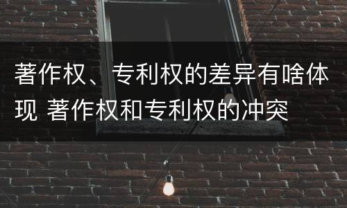 著作权、专利权的差异有啥体现 著作权和专利权的冲突