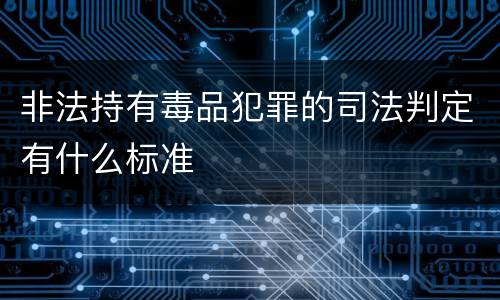 非法持有毒品犯罪的司法判定有什么标准