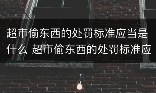 超市偷东西的处罚标准应当是什么 超市偷东西的处罚标准应当是什么法律