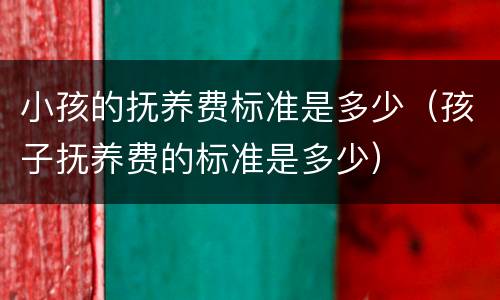 小孩的抚养费标准是多少（孩子抚养费的标准是多少）