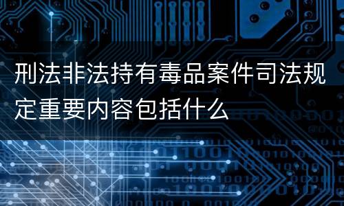 刑法非法持有毒品案件司法规定重要内容包括什么