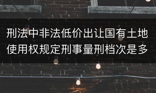 刑法中非法低价出让国有土地使用权规定刑事量刑档次是多少