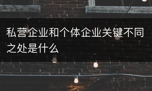 私营企业和个体企业关键不同之处是什么