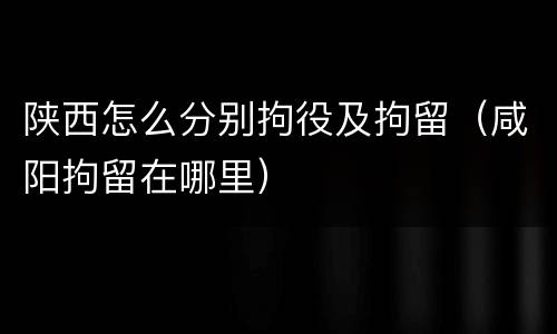 陕西怎么分别拘役及拘留（咸阳拘留在哪里）