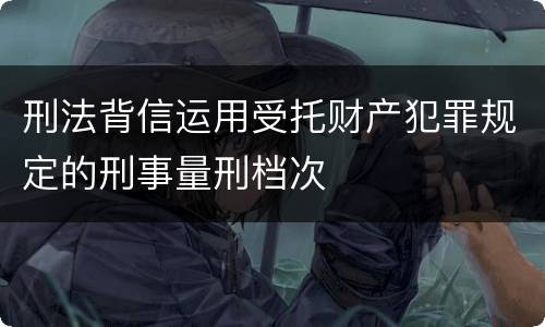 刑法背信运用受托财产犯罪规定的刑事量刑档次