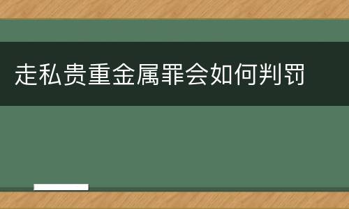 走私贵重金属罪会如何判罚