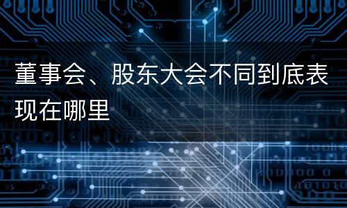 董事会、股东大会不同到底表现在哪里