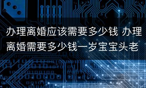 办理离婚应该需要多少钱 办理离婚需要多少钱一岁宝宝头老是碰硬乐西是怎么回事