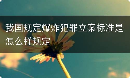 我国规定爆炸犯罪立案标准是怎么样规定