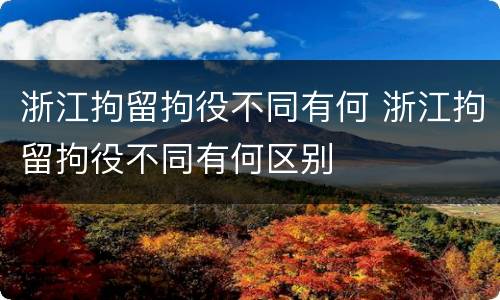 浙江拘留拘役不同有何 浙江拘留拘役不同有何区别