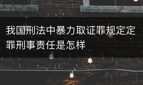 我国刑法中暴力取证罪规定定罪刑事责任是怎样