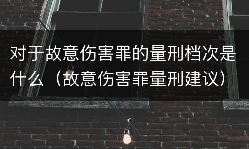 对于故意伤害罪的量刑档次是什么（故意伤害罪量刑建议）