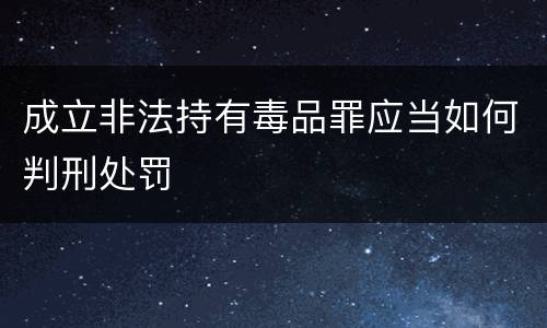 成立非法持有毒品罪应当如何判刑处罚