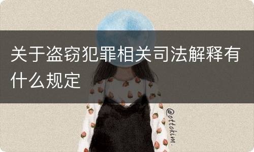 关于盗窃犯罪相关司法解释有什么规定