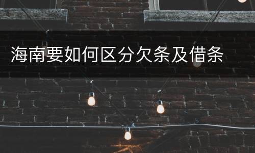 海南要如何区分欠条及借条