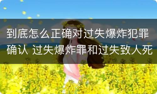 到底怎么正确对过失爆炸犯罪确认 过失爆炸罪和过失致人死亡罪