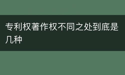 专利权著作权不同之处到底是几种