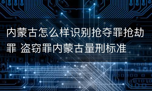 内蒙古怎么样识别抢夺罪抢劫罪 盗窃罪内蒙古量刑标准