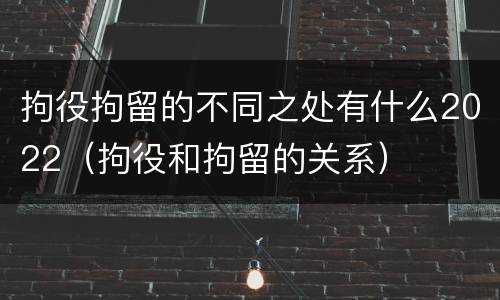 拘役拘留的不同之处有什么2022（拘役和拘留的关系）